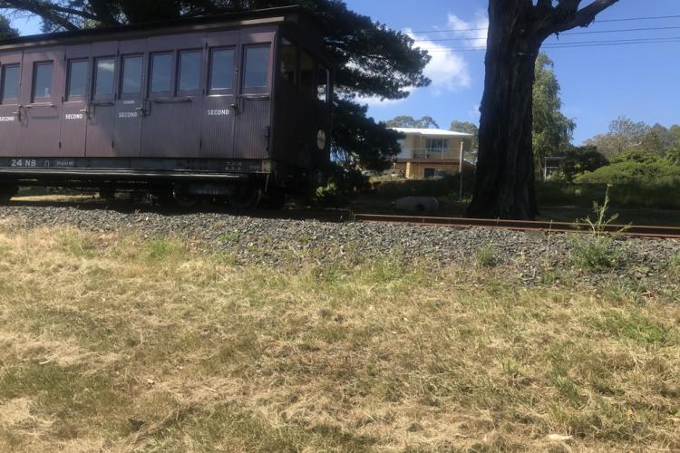 Puffing Billy going past the Signal Box B&B